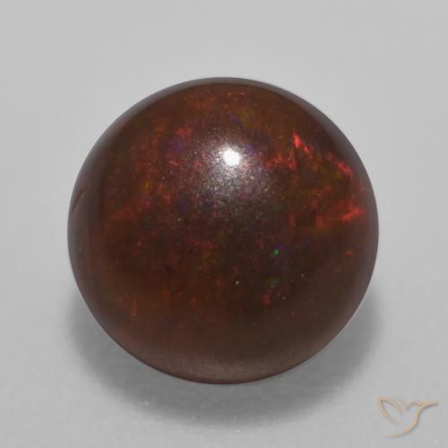 0.64ct Natürlicher Mehrfarbig Schokoladenopal, Runden, Lichtdurchlässig