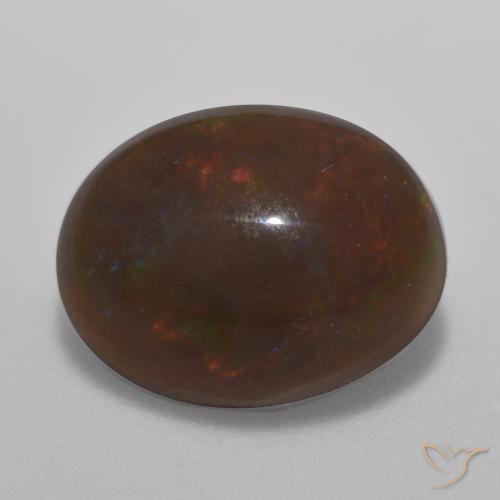 1.51ct Natürlicher Mehrfarbig Schokoladenopal, Oval, Lichtdurchlässig