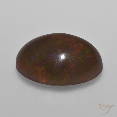 9,17 ctw natürlicher Mehrfarbig Schokoladenopal, Oval, Lichtdurchlässig