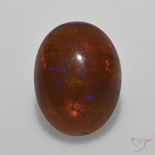 9,17 ctw natürlicher Mehrfarbig Schokoladenopal, Oval, Lichtdurchlässig