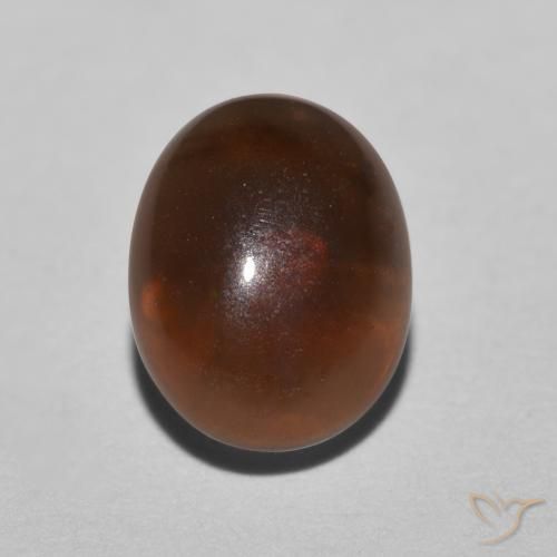 0.78ct Natürlicher rötlich-braun Schokoladenopal, Oval, Lichtdurchlässig