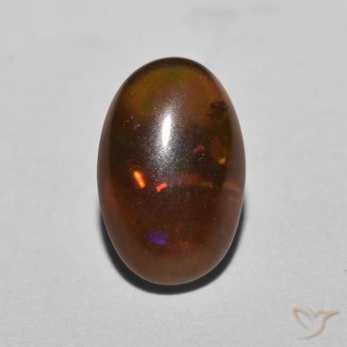 0.80ct Natürlicher Mehrfarbig Schokoladenopal, Oval, Lichtdurchlässig