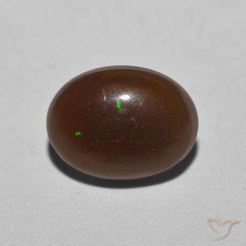 9,17 ctw natürlicher Mehrfarbig Schokoladenopal, Oval, Lichtdurchlässig