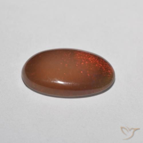 9,17 ctw natürlicher Mehrfarbig Schokoladenopal, Oval, Lichtdurchlässig