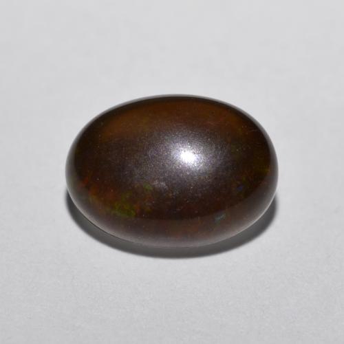 0,52 ctw natürlicher mehrfarbiger Schokoladenopal, Oval Schliff, Lichtdurchlässig