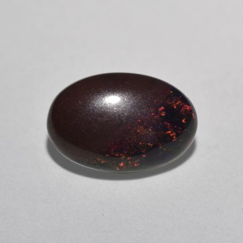 0,80 ctw natürlicher mehrfarbiger Schokoladenopal, Oval Schliff, Lichtdurchlässig