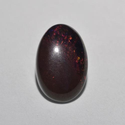 0,80 ctw natürlicher mehrfarbiger Schokoladenopal, Oval Schliff, Lichtdurchlässig