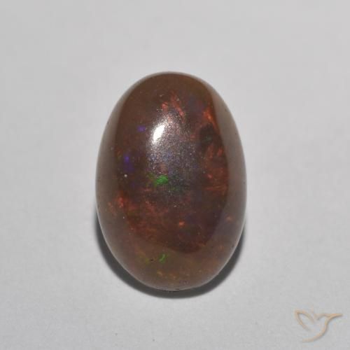 0.91ct Natürlicher Mehrfarbig Schokoladenopal, Oval, Lichtdurchlässig