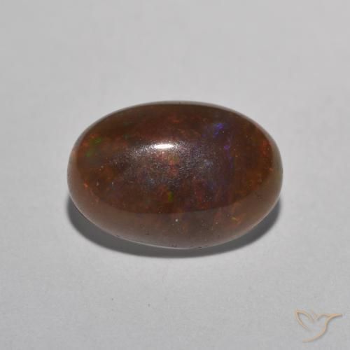 9,17 ctw natürlicher Mehrfarbig Schokoladenopal, Oval, Lichtdurchlässig