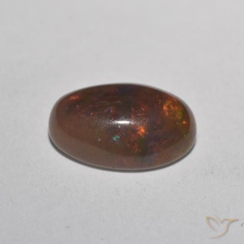 9,17 ctw natürlicher Mehrfarbig Schokoladenopal, Oval, Lichtdurchlässig