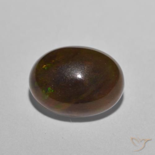 9,17 ctw natürlicher Mehrfarbig Schokoladenopal, Oval, Lichtdurchlässig