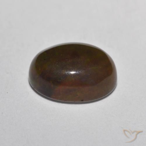 9,17 ctw natürlicher Mehrfarbig Schokoladenopal, Oval, Lichtdurchlässig
