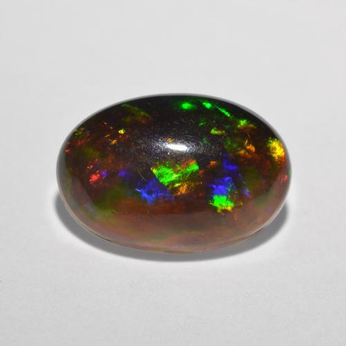 9,17 ctw natürlicher Mehrfarbig Schokoladenopal, Oval Schliff, Lichtdurchlässig