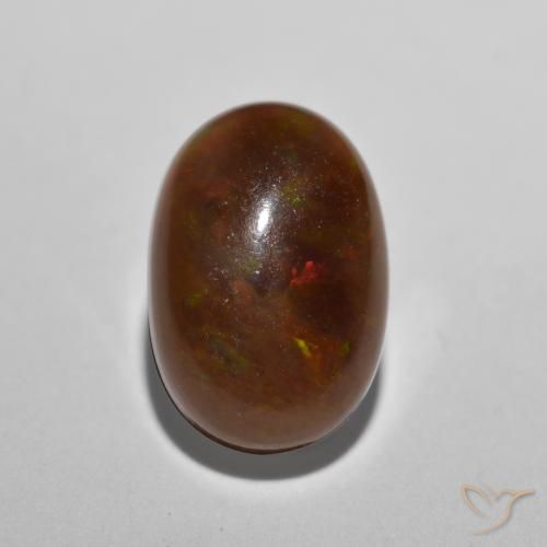 1.17ct Natürlicher Mehrfarbig Schokoladenopal, Oval, Lichtdurchlässig