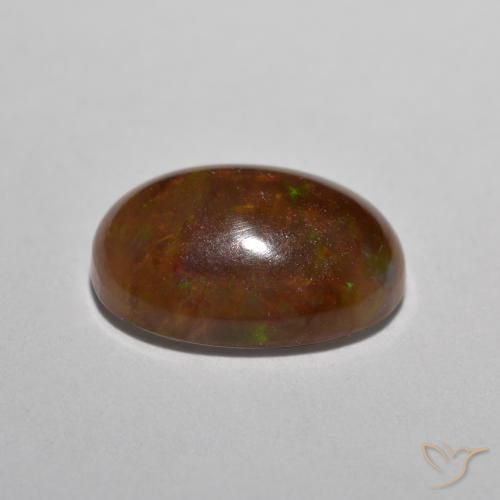 9,17 ctw natürlicher Mehrfarbig Schokoladenopal, Oval, Lichtdurchlässig