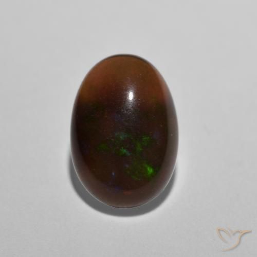 0.66ct Natürlicher Mehrfarbig Schokoladenopal, Oval, Lichtdurchlässig