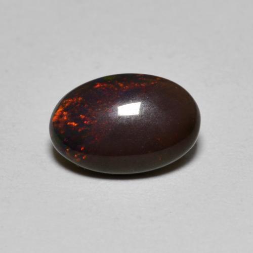 0,80 ctw natürlicher mehrfarbiger Schokoladenopal, Oval Schliff, Lichtdurchlässig