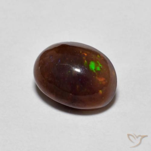 9,17 ctw natürlicher Mehrfarbig Schokoladenopal, Oval, Lichtdurchlässig