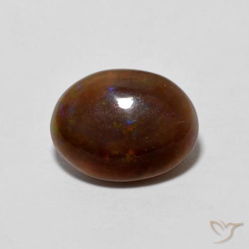 0.84ct Natürlicher Mehrfarbig Schokoladenopal, Oval, Lichtundurchlässig