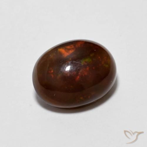 1.13ct Natürlicher Mehrfarbig Schokoladenopal, Oval, Transparent