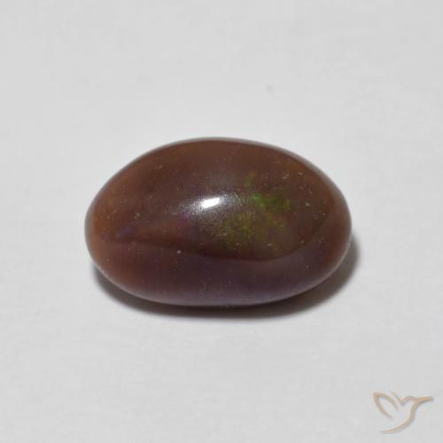 1.25ct Natürlicher Mehrfarbig Schokoladenopal, Oval, Lichtdurchlässig