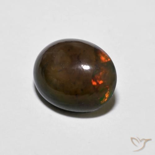 9,17 ctw natürlicher Mehrfarbig Schokoladenopal, Oval, Lichtundurchlässig