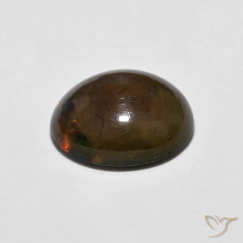 9,17 ctw natürlicher Mehrfarbig Schokoladenopal, Oval, Lichtundurchlässig
