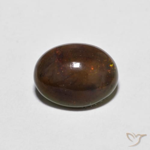 0.71ct Natürlicher Mehrfarbig Schokoladenopal, Oval, Lichtundurchlässig