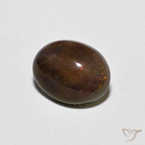 9,17 ctw natürlicher Mehrfarbig Schokoladenopal, Oval, Lichtundurchlässig