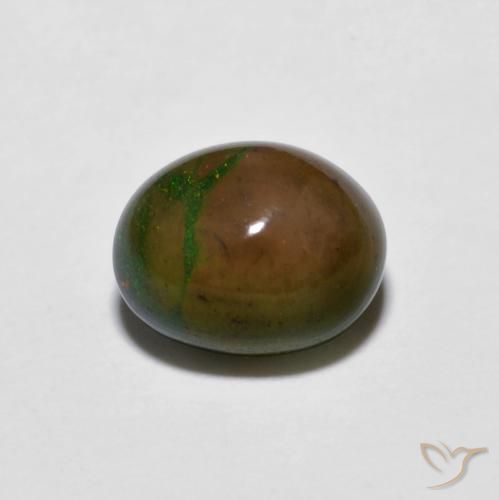 0.80ct Natürlicher Mehrfarbig Schokoladenopal, Oval, Lichtundurchlässig
