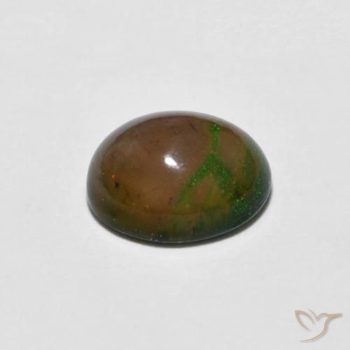 9,17 ctw natürlicher Mehrfarbig Schokoladenopal, Oval, Lichtundurchlässig