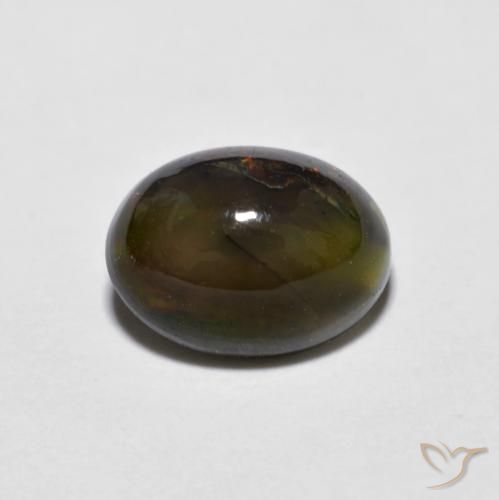0.92ct Natürlicher Mehrfarbig Schokoladenopal, Oval, Lichtundurchlässig