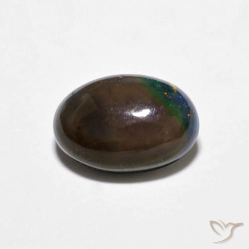 0.80ct Natürlicher Mehrfarbig Schokoladenopal, Oval, Lichtundurchlässig