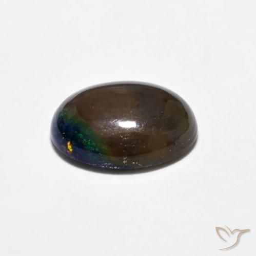 9,17 ctw natürlicher Mehrfarbig Schokoladenopal, Oval, Lichtundurchlässig