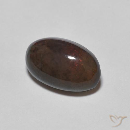 9,17 ctw natürlicher dunkelbraun Schokoladenopal, Oval, Lichtundurchlässig