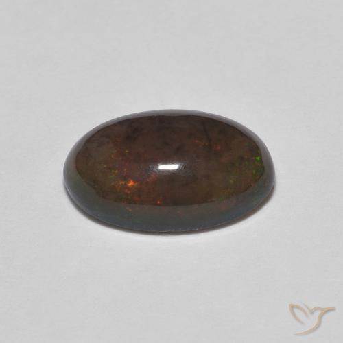 9,17 ctw natürlicher dunkelbraun Schokoladenopal, Oval, Lichtundurchlässig