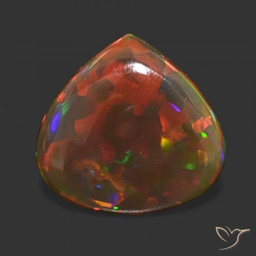4.43ct Mehrfarbig Schokoladenopal, Birnenform, Transparent