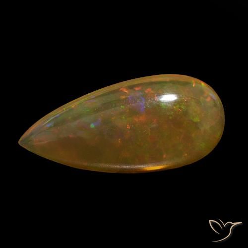8.56ct Mehrfarbig Schokoladenopal, Birnenform, Transparent