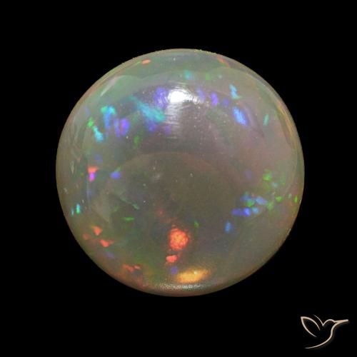 5.03ct Mehrfarbig Schokoladenopal, Runden, Transparent