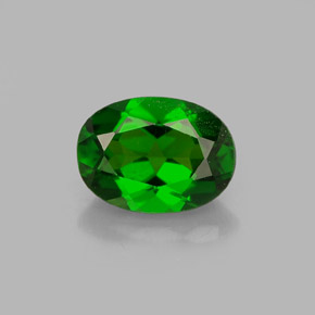 0,89 ctw natürlicher grüner Chromdiopsid, Oval Schliff, VS