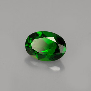 0,88 ctw natürlicher grüner Chromdiopsid, Oval Schliff, VS