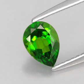 0,79 ctw natürlicher grüner Chromdiopsid, Birnenform, VVS-VS