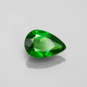 0,74 ctw natürlicher grüner Chromdiopsid, Birnenform, VS-SI