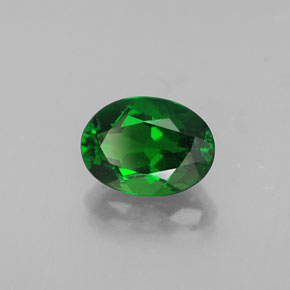 0,90 ctw natürlicher grüner Chromdiopsid, Oval Schliff, SI