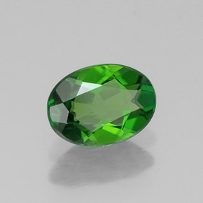 0,78 ctw natürlicher grüner Chromdiopsid, Oval Schliff, VS