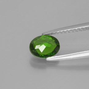 0,80 ctw natürlicher grüner Chromdiopsid, Oval Schliff, VS