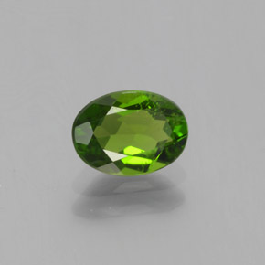 0,88 ctw natürlicher grüner Chromdiopsid, Oval Schliff, VS