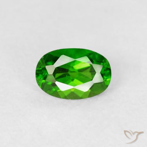 0.60ct Natürlicher Helles Waldgrün Chromdiopsid, Oval, VS
