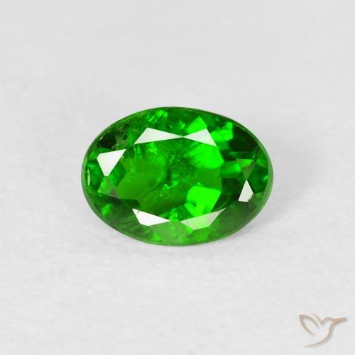 0.74ct Natürlicher Helles Waldgrün Chromdiopsid, Oval, VS-SI