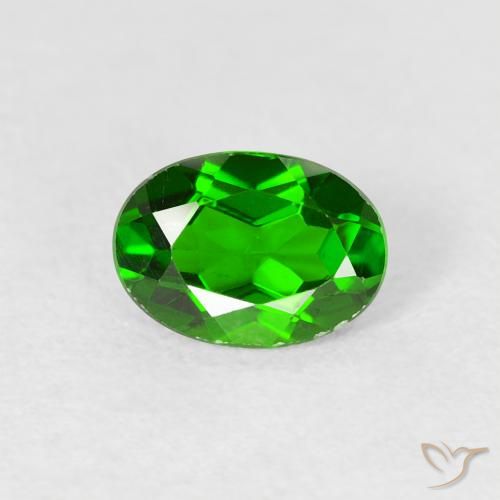 0.82ct Natürlicher Helles Waldgrün Chromdiopsid, Oval, VS-SI